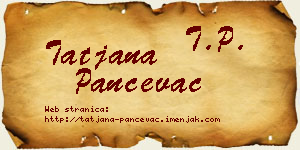 Tatjana Pančevac vizit kartica
